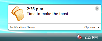 Notifications on Microsoft Windows